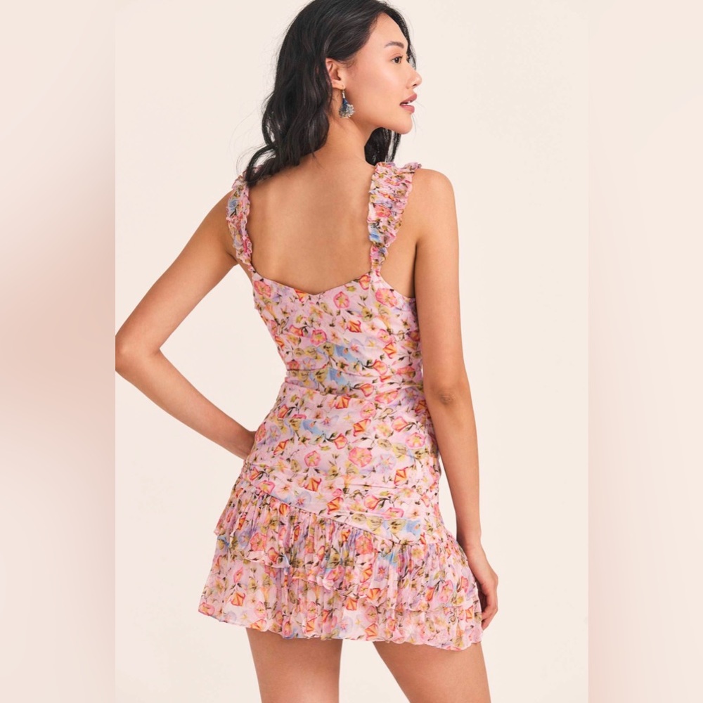 LoveShackFancy Ruffled Floral Crepon Mini Dress - Picture 14 of 15
